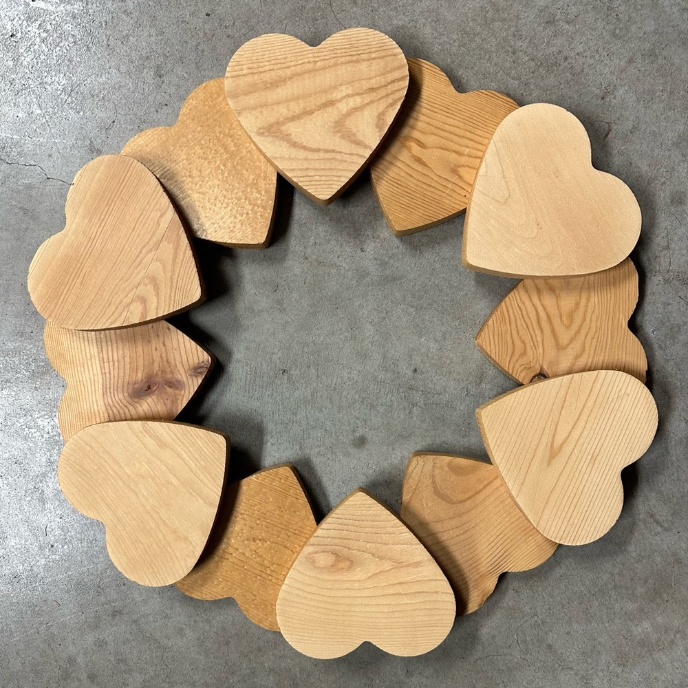 Wooden Heart Wreath Vintage Heart Look